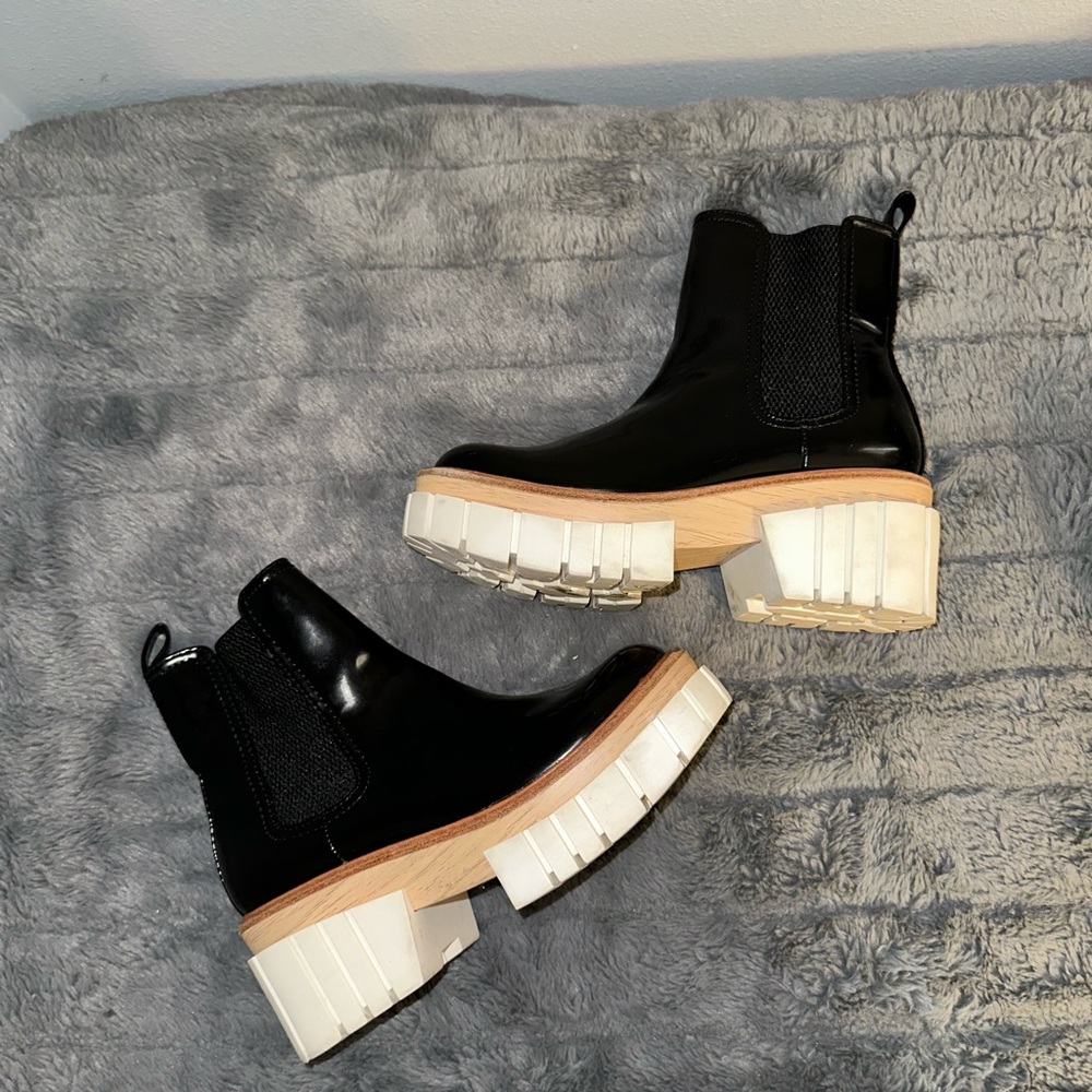 Gianni Bini Black and White Ankle Boots with Platform